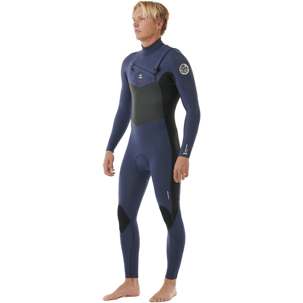 2025 Rip Curl Mens Dawn Patrol 4/3mm Chest Zip Våddragt 157MFS - Navy